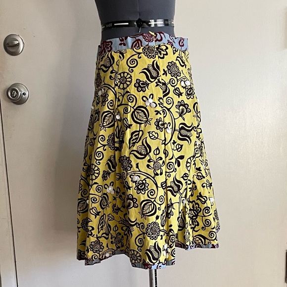 Isabela Capeto Yellow, Black and Blue Floral Skirt - Picture 2 of 5